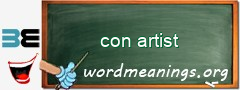 WordMeaning blackboard for con artist